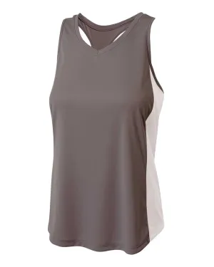 A4 NW2009 Pacer Singlet with Racerback - Graphite White