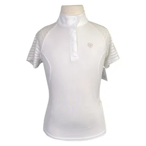 Ariat Aptos Vent Short Sleeve Show Shirt Pro Series  in White - Children's XS