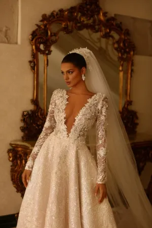 Ashlynn Elegant Long Sleeves White Evening Dress