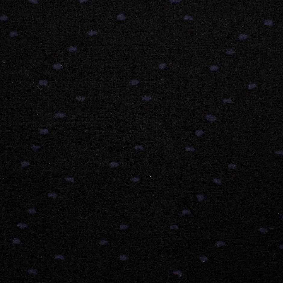 Blue Speckled Black Double Wool Crêpe (A 1.80m Piece)