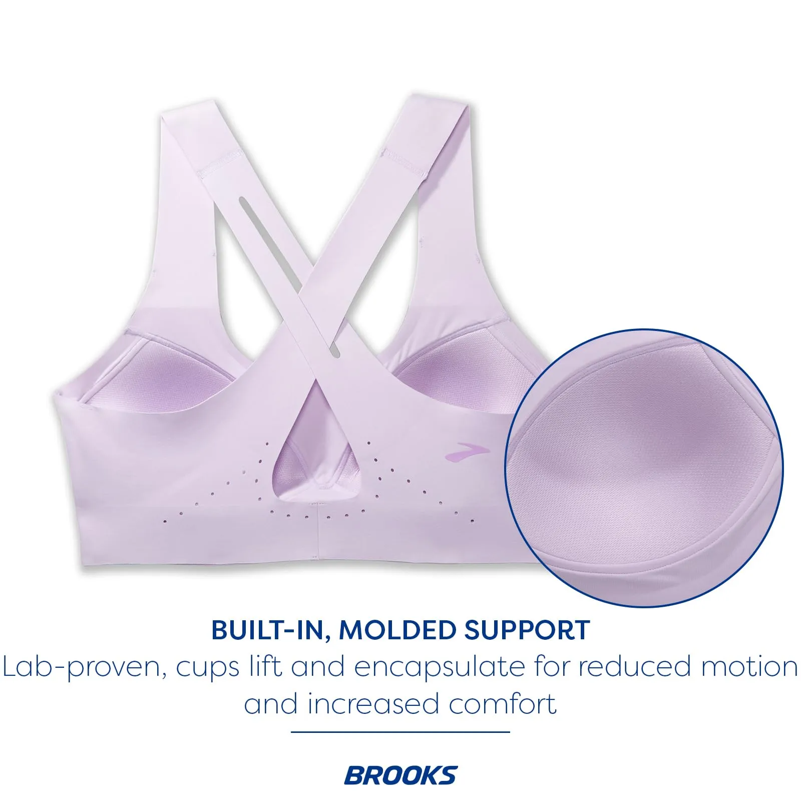 Brooks Women's Crossback 2.0 Sports Bra for Running, Workouts & Sports - Lt Purple - 40CD