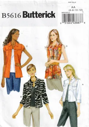 Butterick 5616 Womens Between Season Bomber Style Jackets Sewing Pattern Size 6 - 12 UNCUT Factory Folded