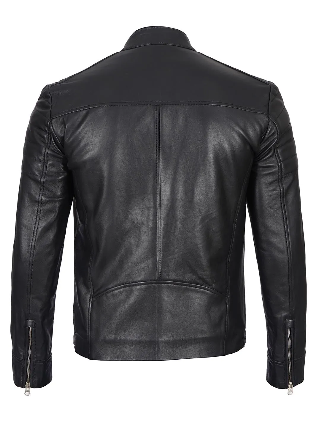 Carrie Men's Black Cafe Racer Real Leather Jacket