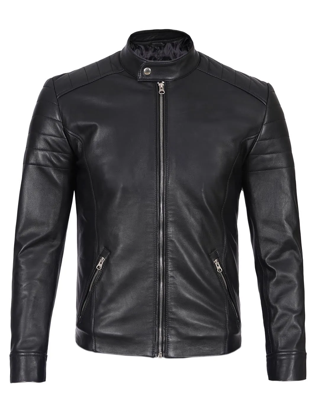Carrie Men's Black Cafe Racer Real Leather Jacket