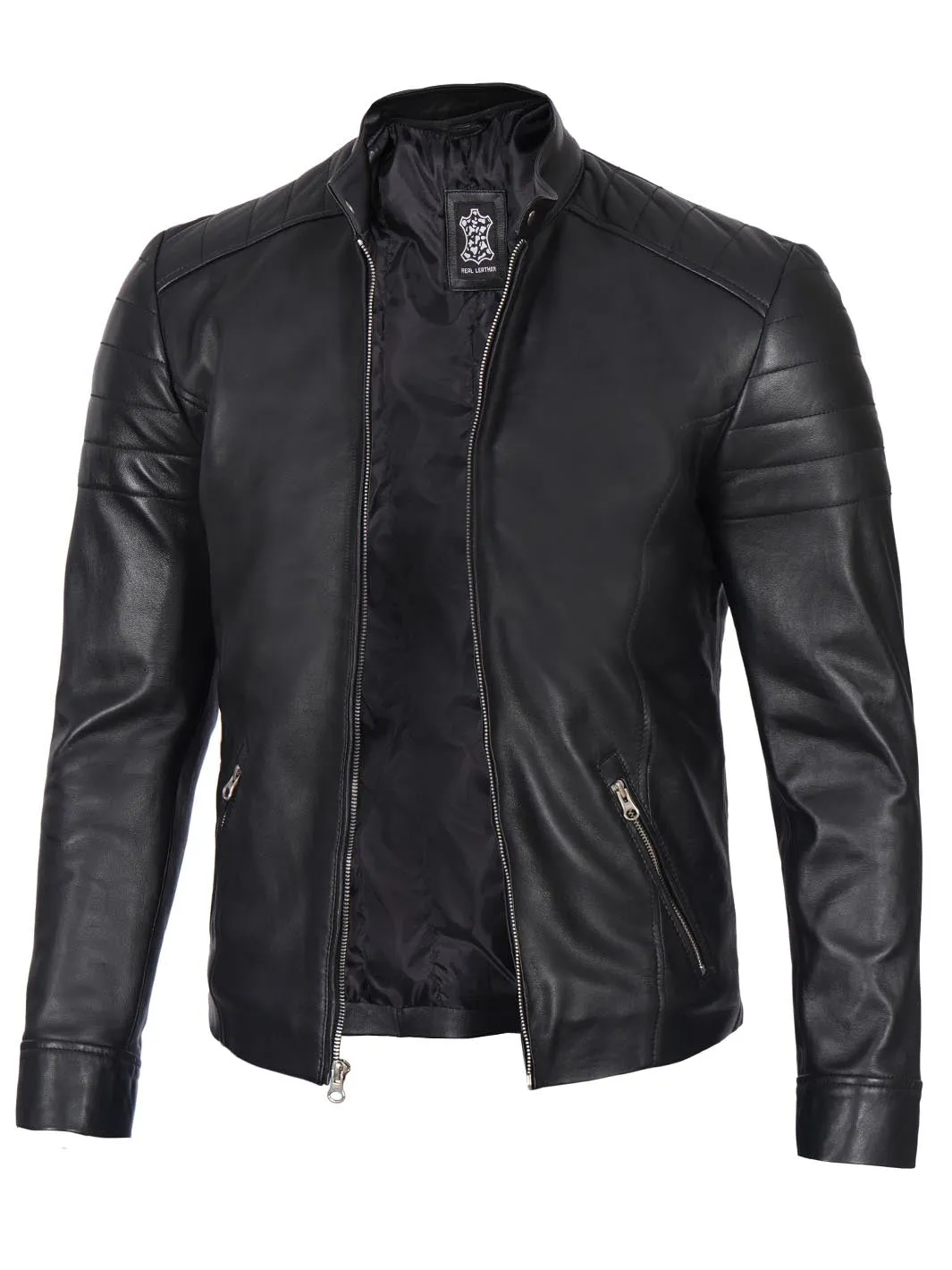 Carrie Men's Black Cafe Racer Real Leather Jacket
