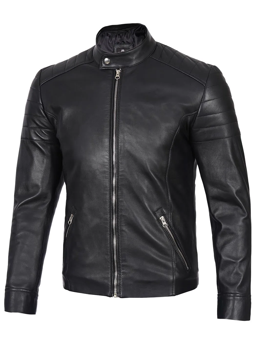 Carrie Men's Black Cafe Racer Real Leather Jacket