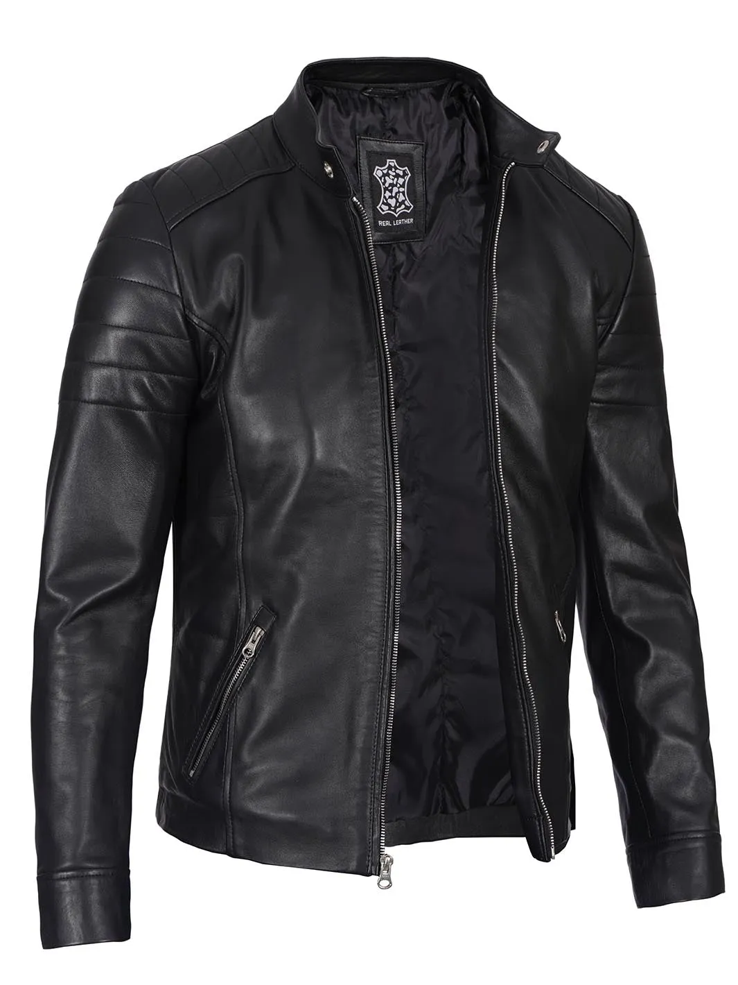 Carrie Men's Black Cafe Racer Real Leather Jacket