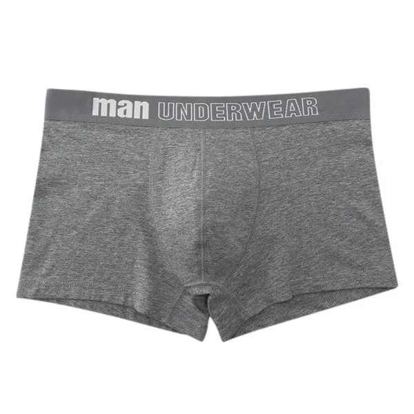 Casual U Convex Cotton Soft Breathable Waistband Mid Rise Boxer Briefs for Men