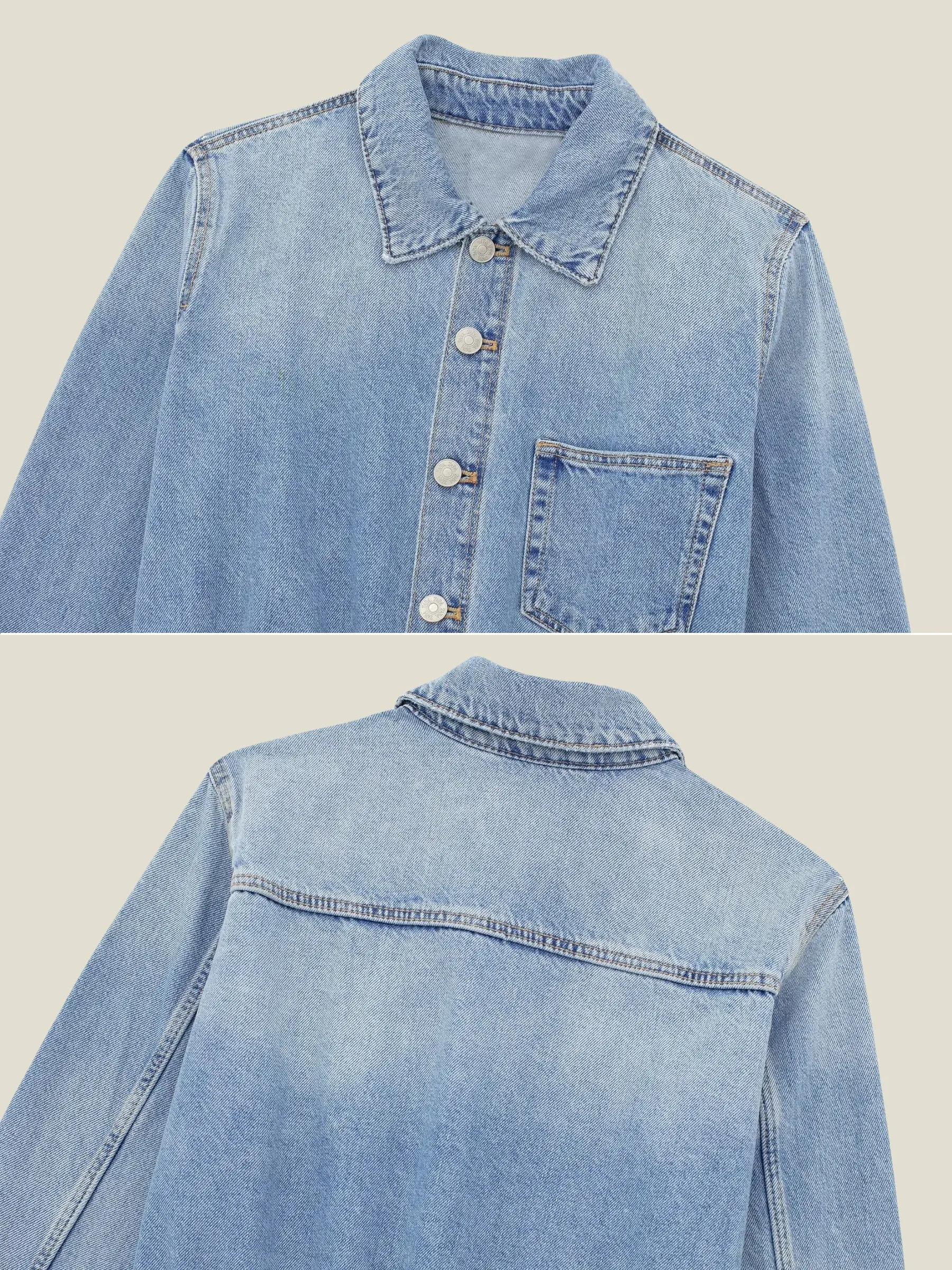 Chioma Long Sleeve Denim Romper