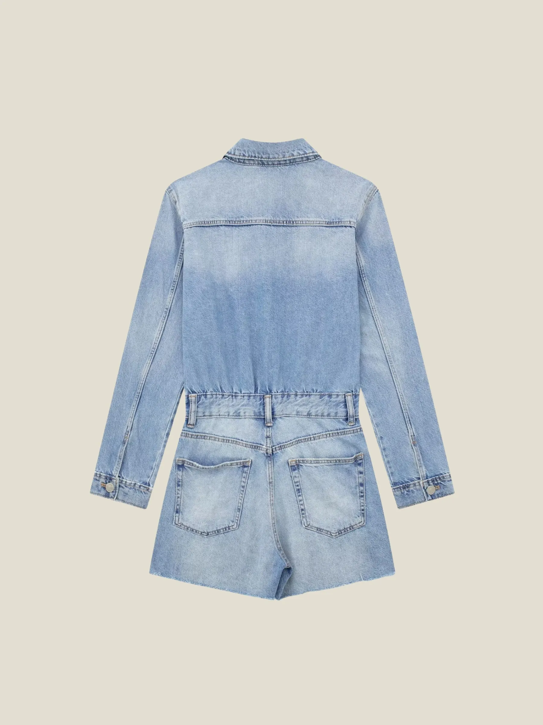 Chioma Long Sleeve Denim Romper