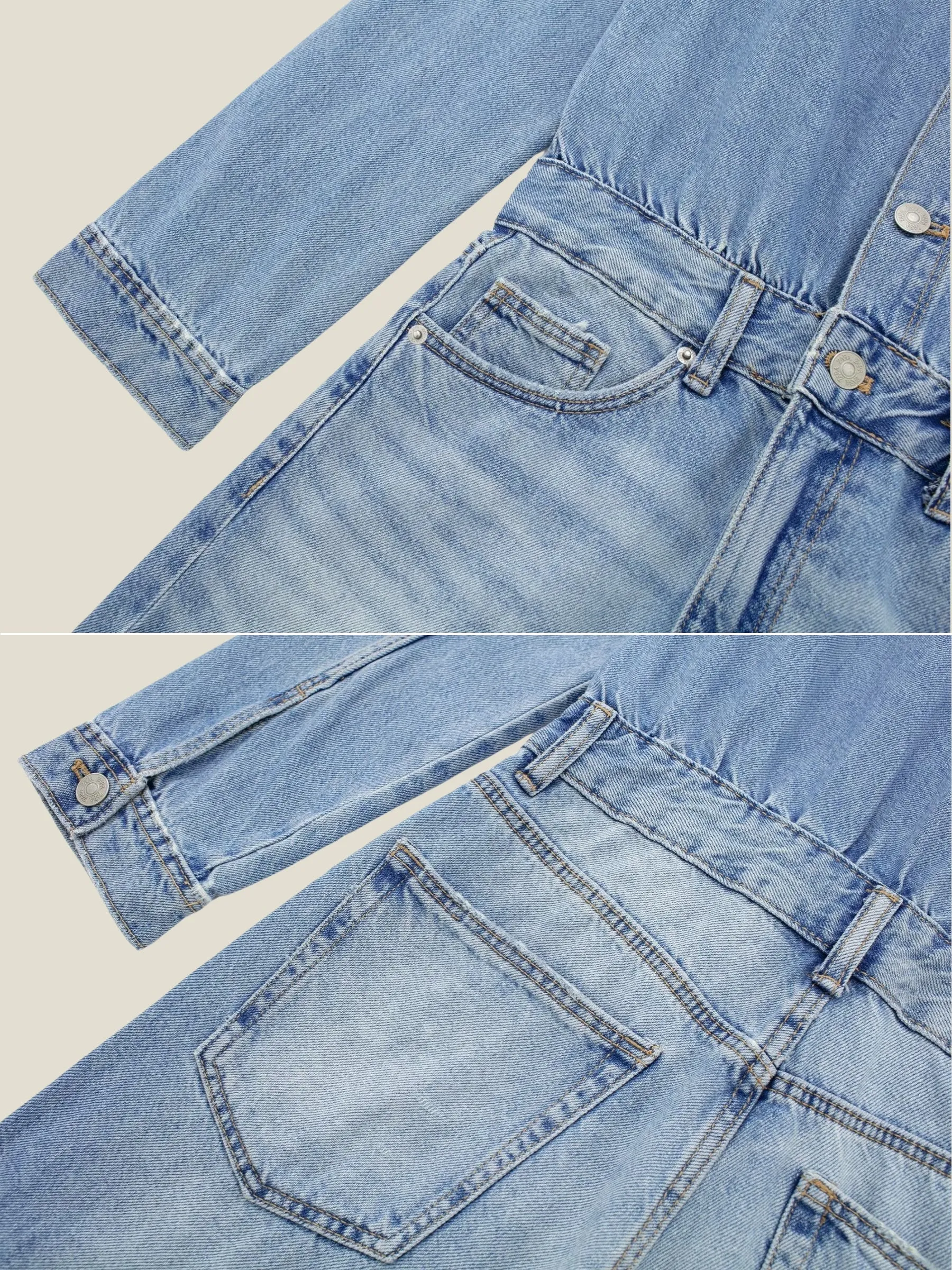 Chioma Long Sleeve Denim Romper