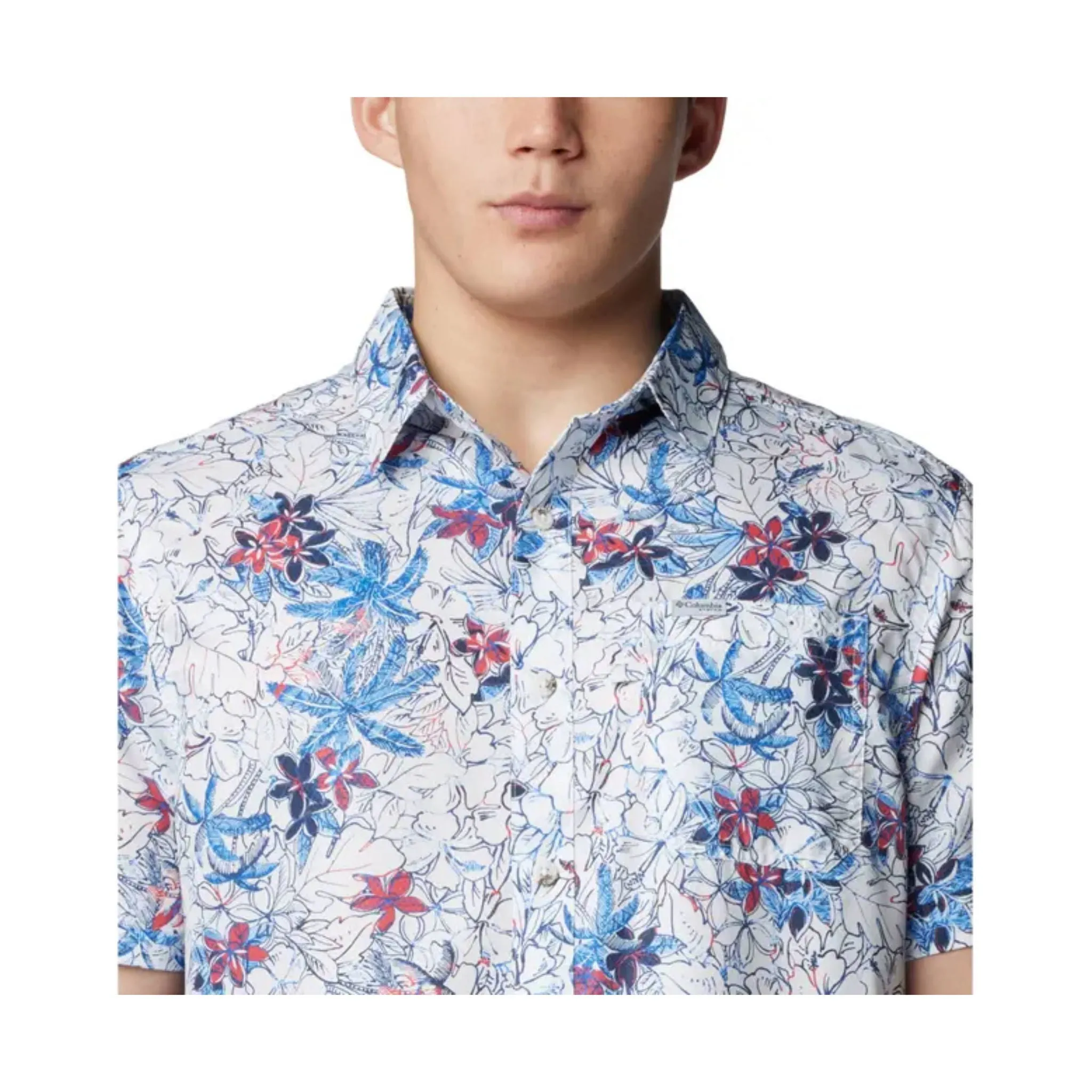 Columbia Men's Super Slack Tide Camp Shirt - White Palmeria - ONLINE STORE CREDIT/EXCHANGE ONLY