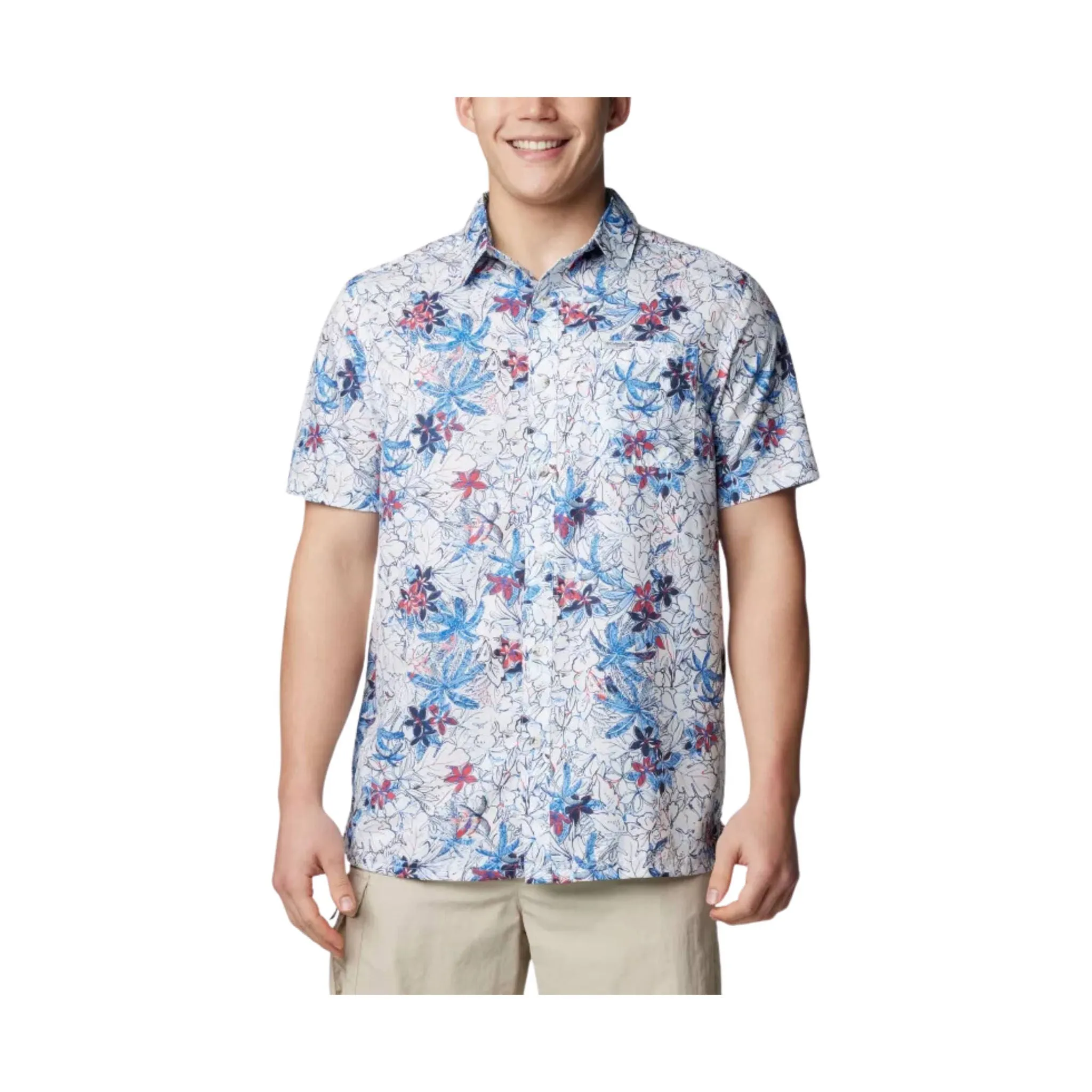 Columbia Men's Super Slack Tide Camp Shirt - White Palmeria - ONLINE STORE CREDIT/EXCHANGE ONLY