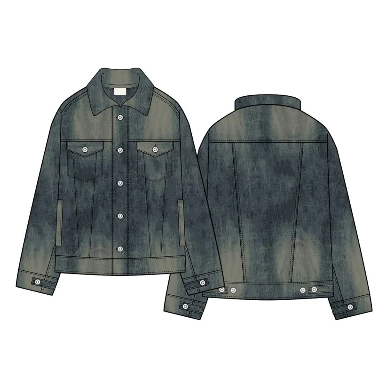 Crysp Denim Indigo Dirty Wash Bering Denim Jacket (CRYH19-207)