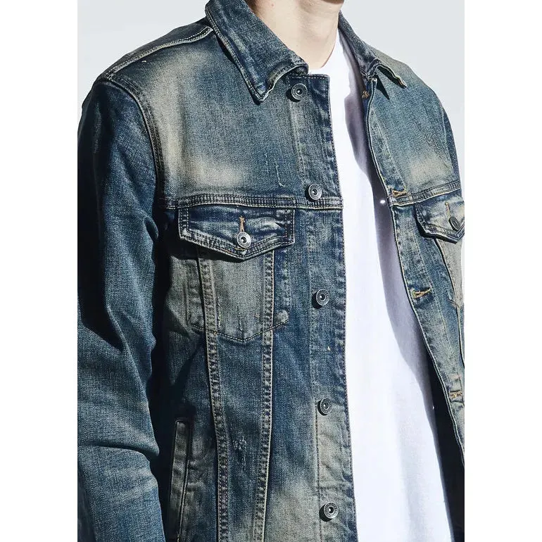 Crysp Denim Indigo Dirty Wash Bering Denim Jacket (CRYH19-207)