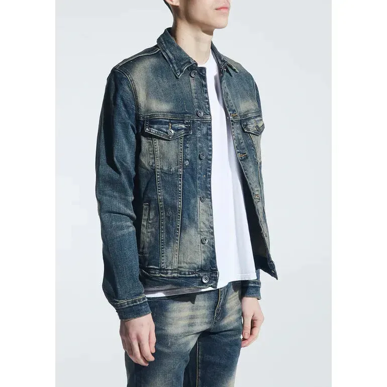 Crysp Denim Indigo Dirty Wash Bering Denim Jacket (CRYH19-207)