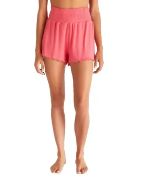 Dawn Smocked Rib Short In Watermelon | Watermelon