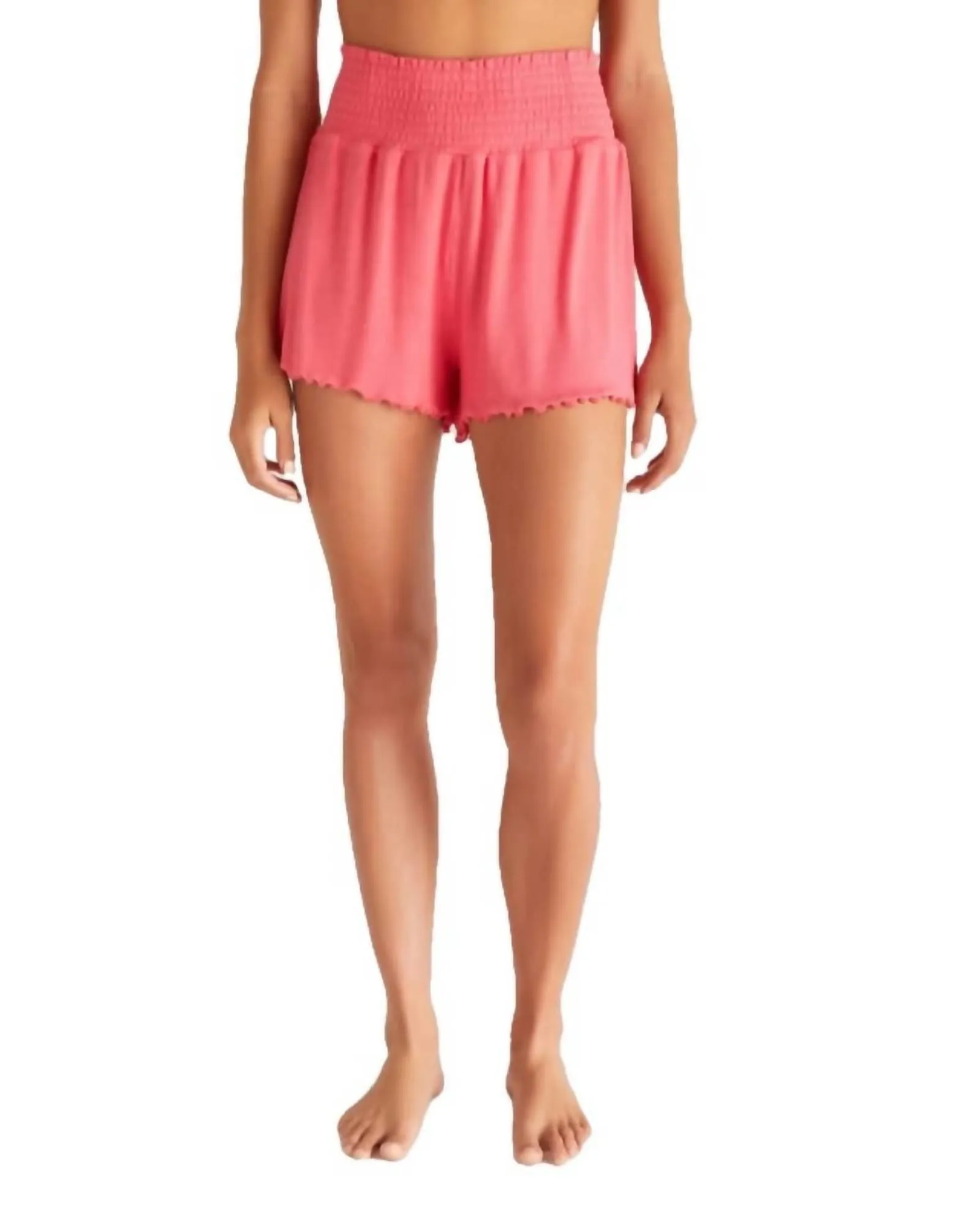 Dawn Smocked Rib Short In Watermelon | Watermelon