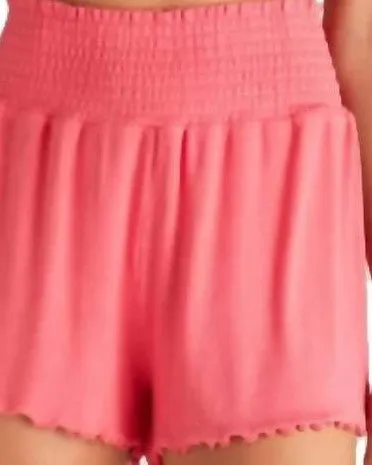 Dawn Smocked Rib Short In Watermelon | Watermelon