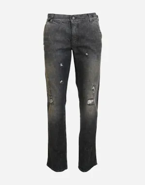 Distressed Cotton Jeans