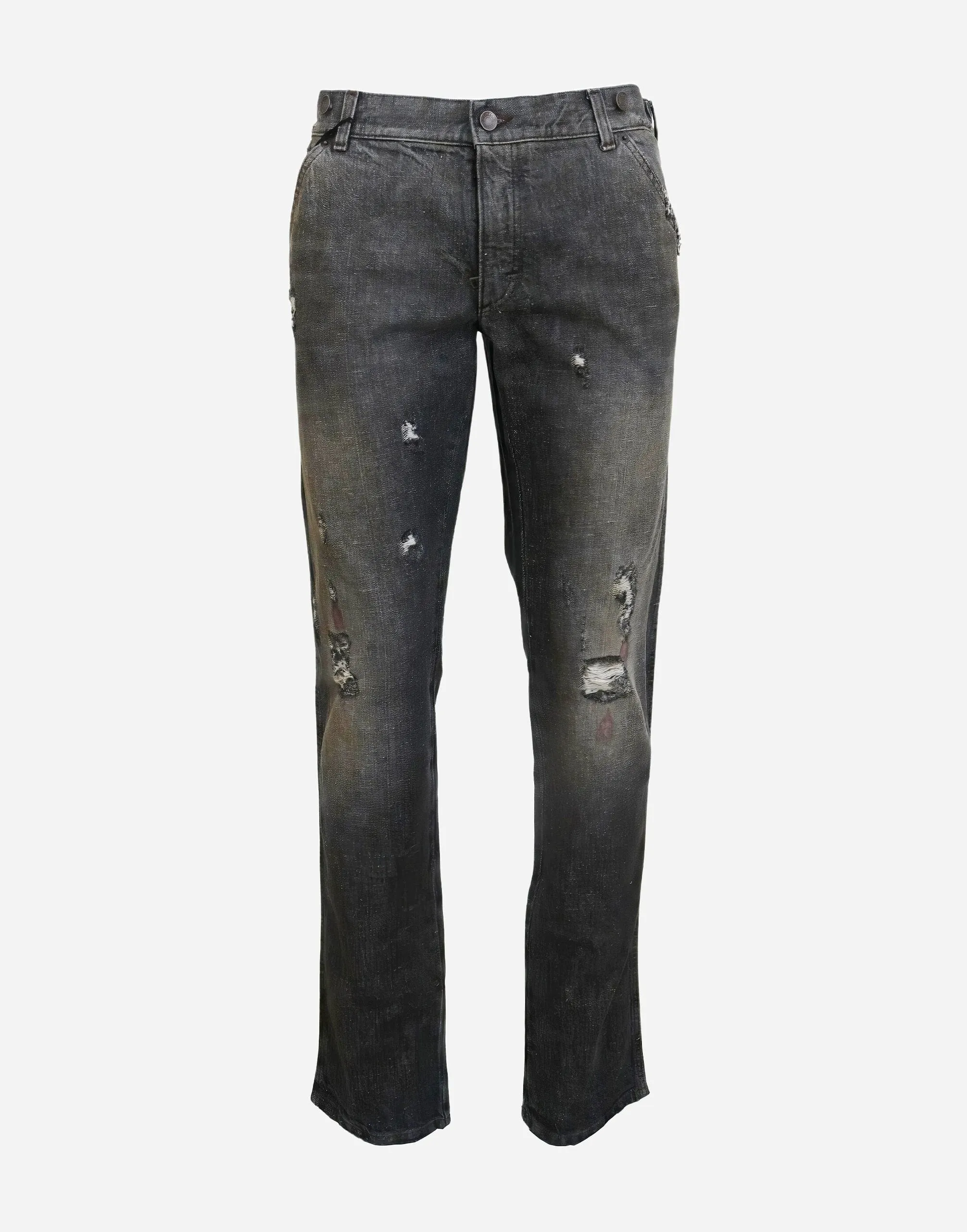 Distressed Cotton Jeans