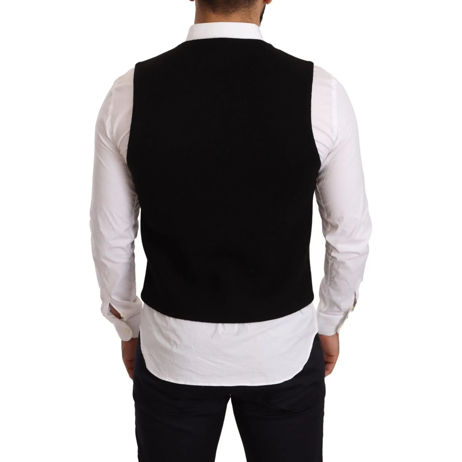 Dolce & Gabbana Elegant Black Cotton Formal Dress Vest