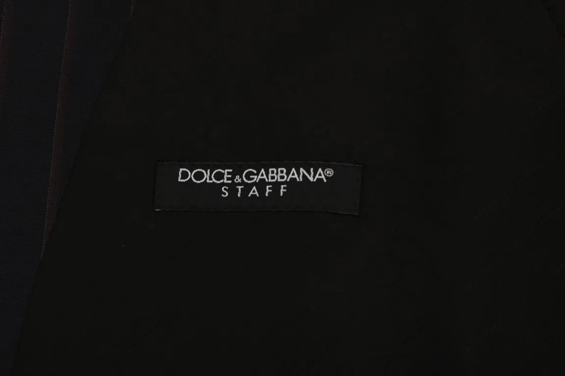 Dolce & Gabbana Elegant Striped Wool Blend Vest Waistcoat