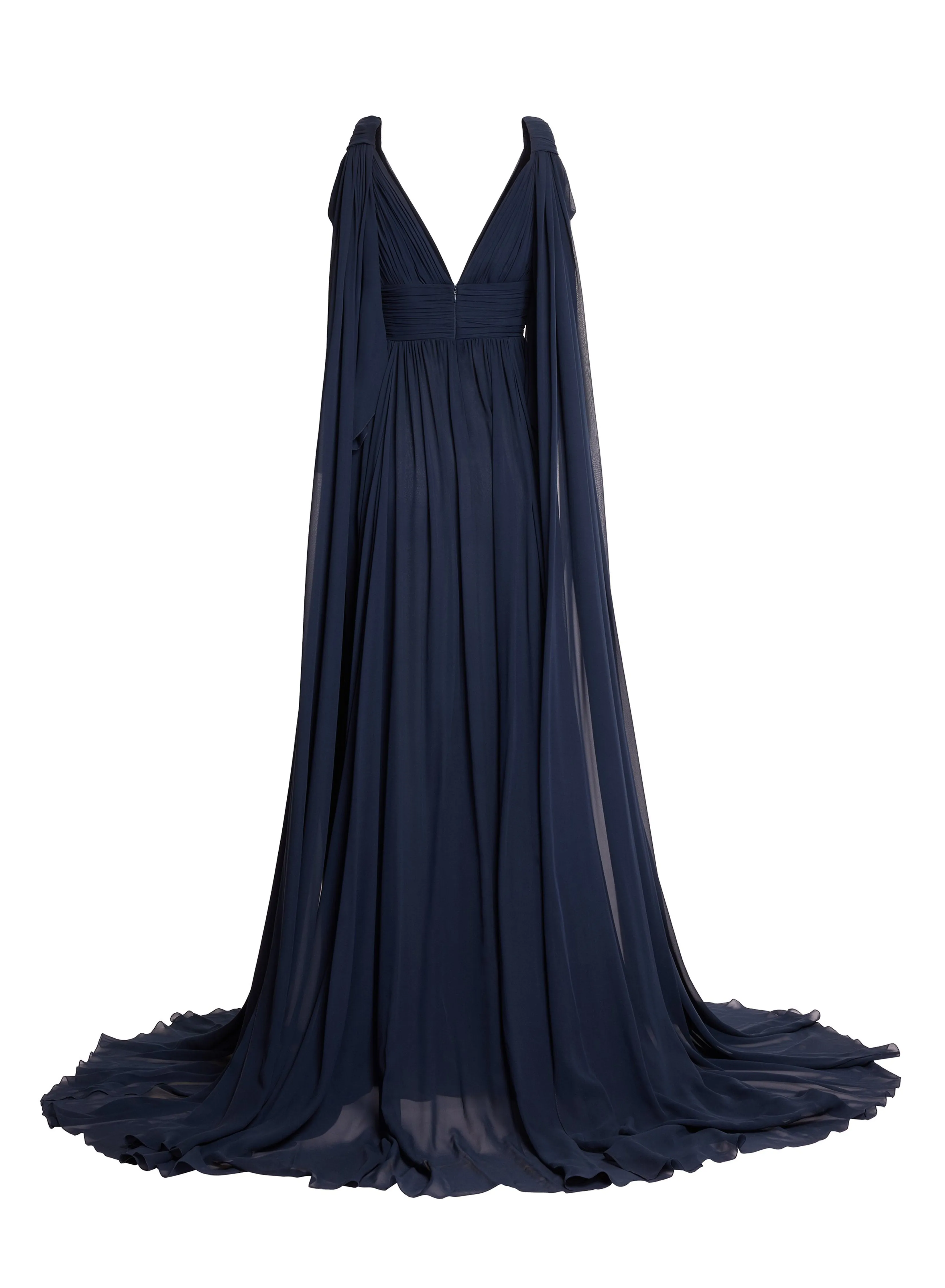 Draped Silk Long Dress