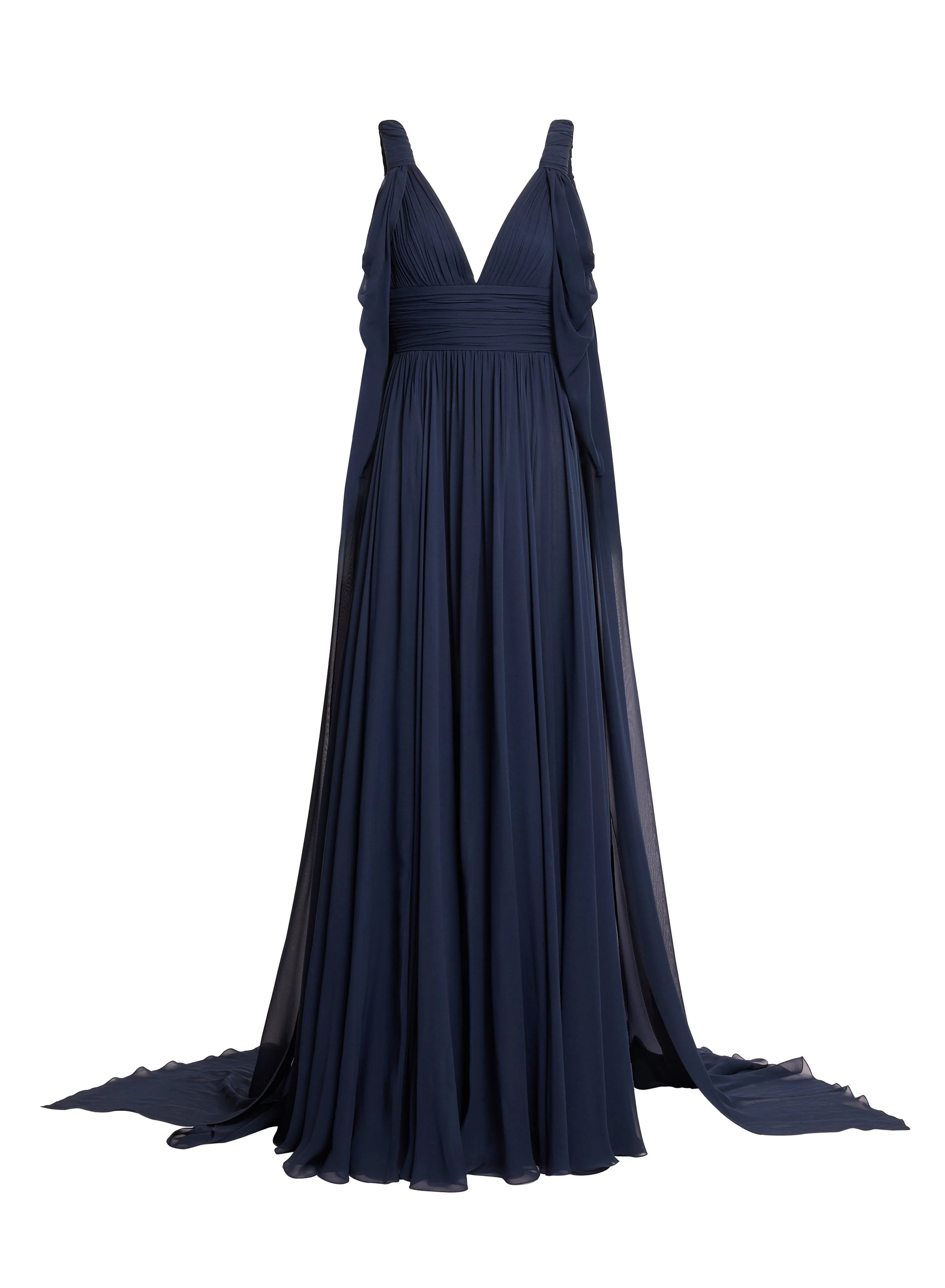 Draped Silk Long Dress