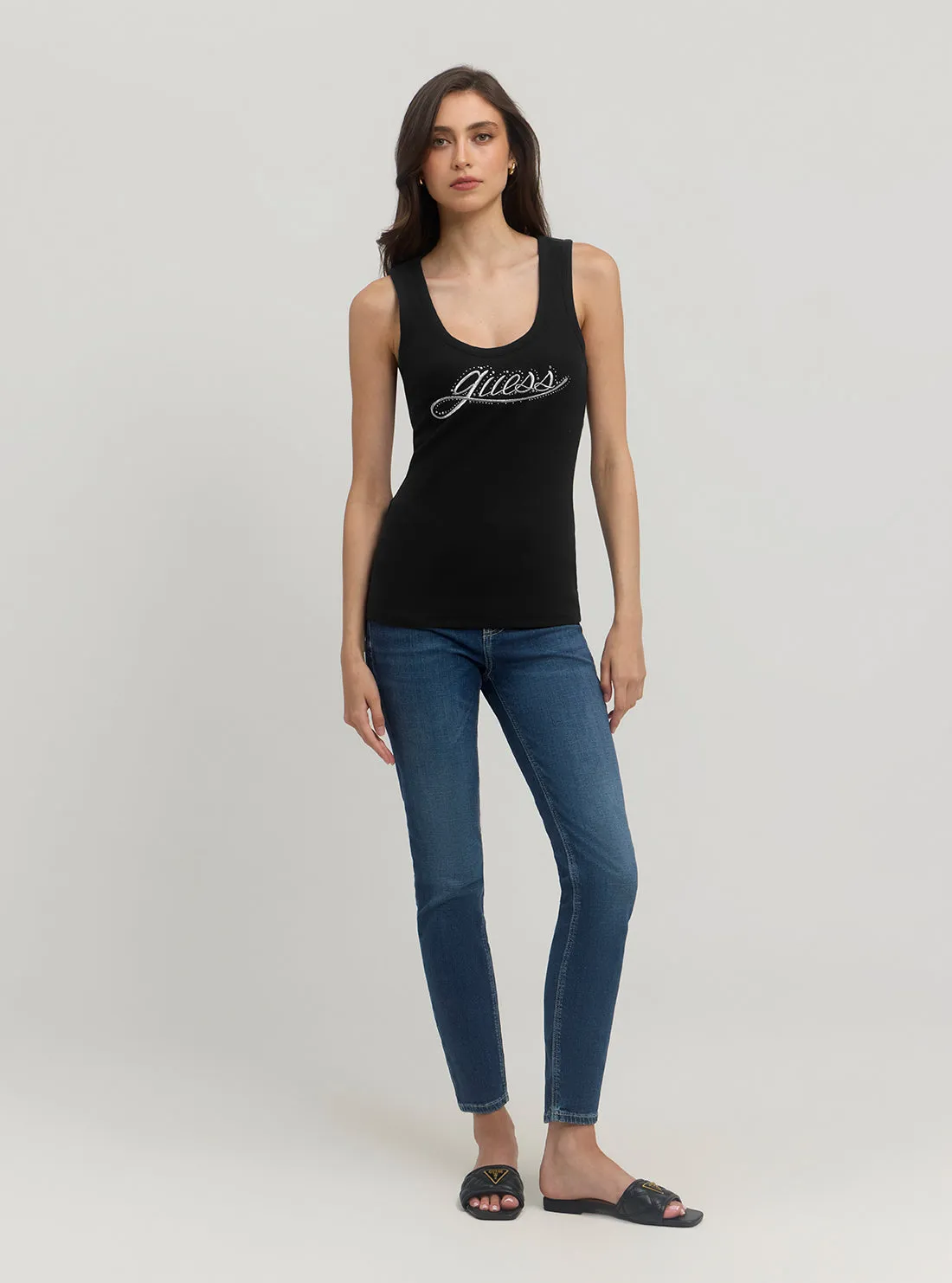 Eco Black Logo Tank Top