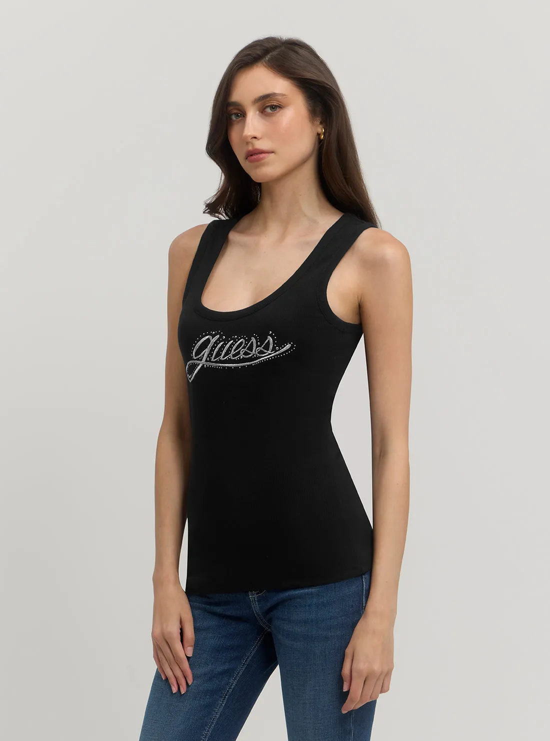 Eco Black Logo Tank Top