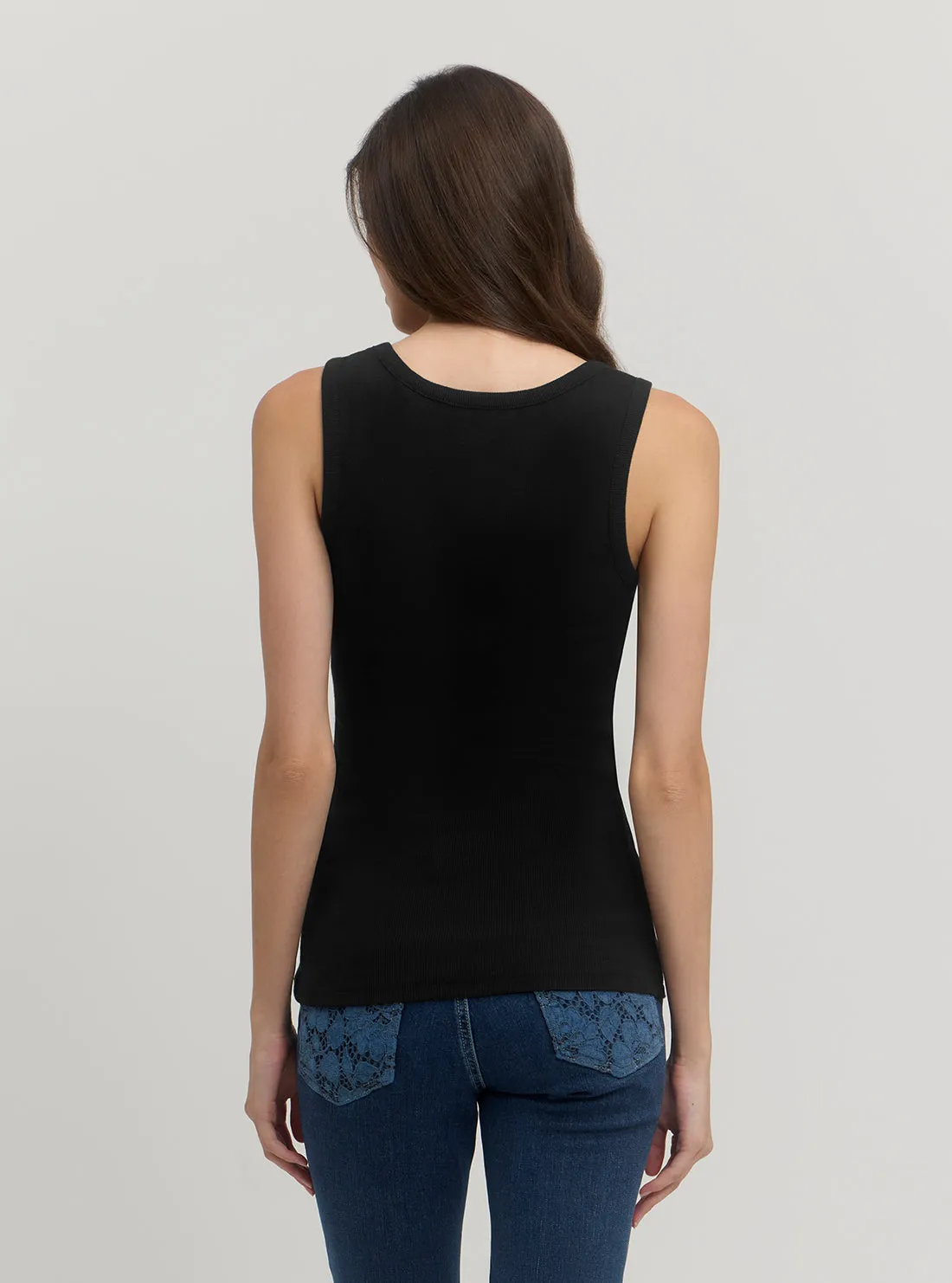 Eco Black Logo Tank Top