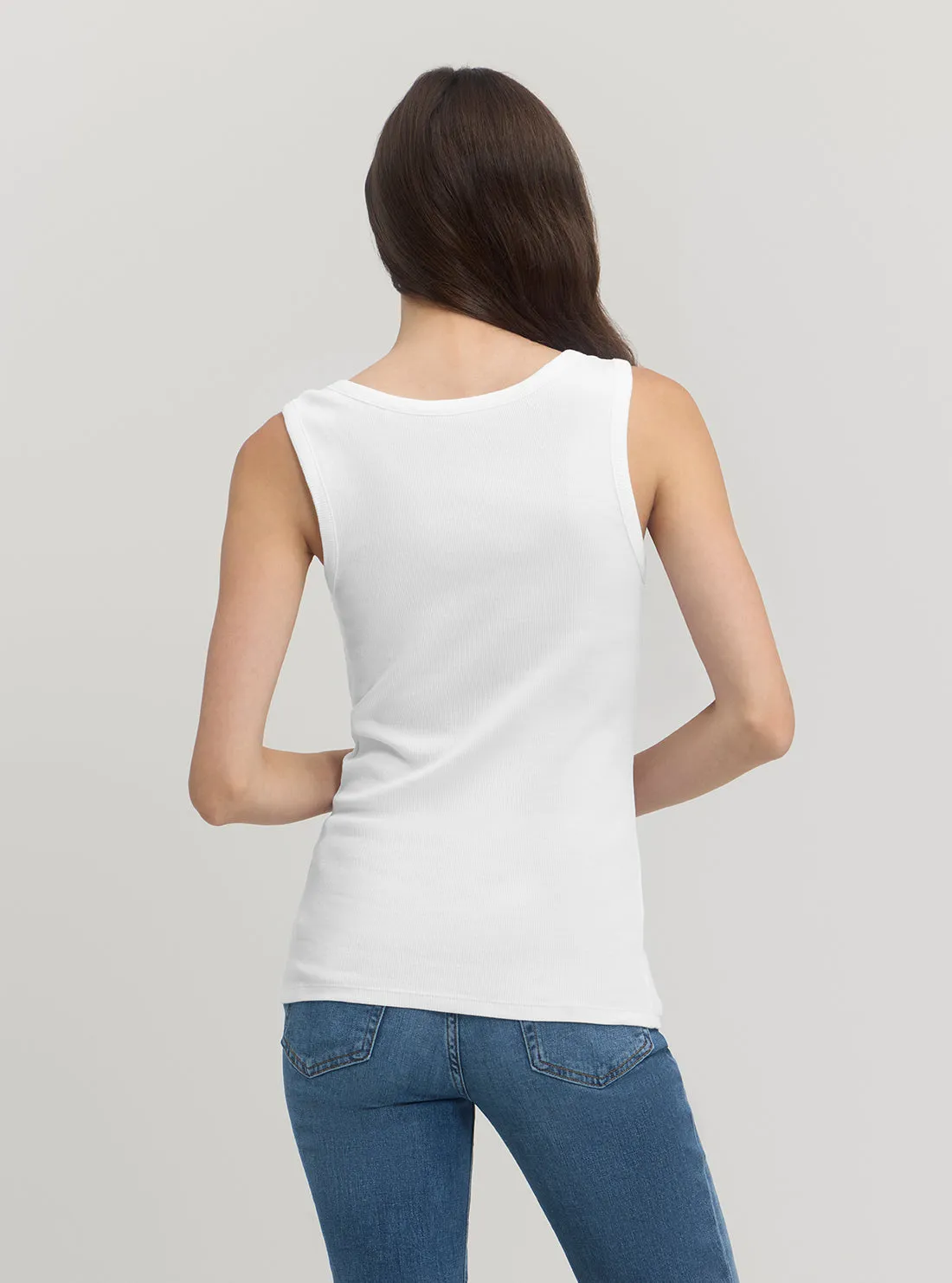 Eco White Logo Tank Top