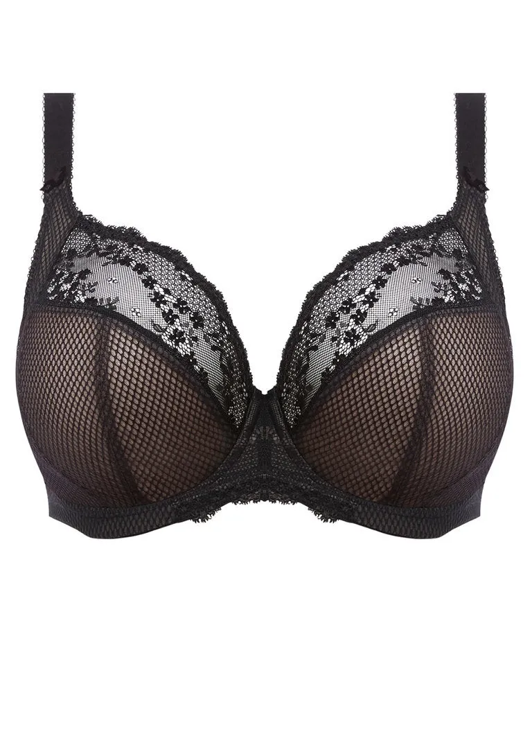 Elomi Charley Underwire Plunge Bra Black | Black Elomi Charley Bras | Black Plunge Bras