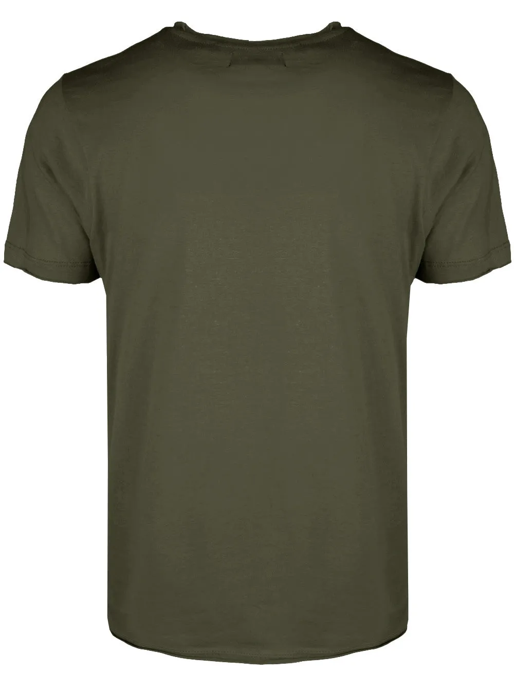 FresherB Raw Edge Crew Neck Basic T-shirt in Green