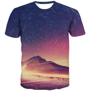 Galaxy T-shirt Men Planet T-shirts 3d Starry Sky T shirts Funny Colorful Tshirt Printed Harajuku Tshirt Anime