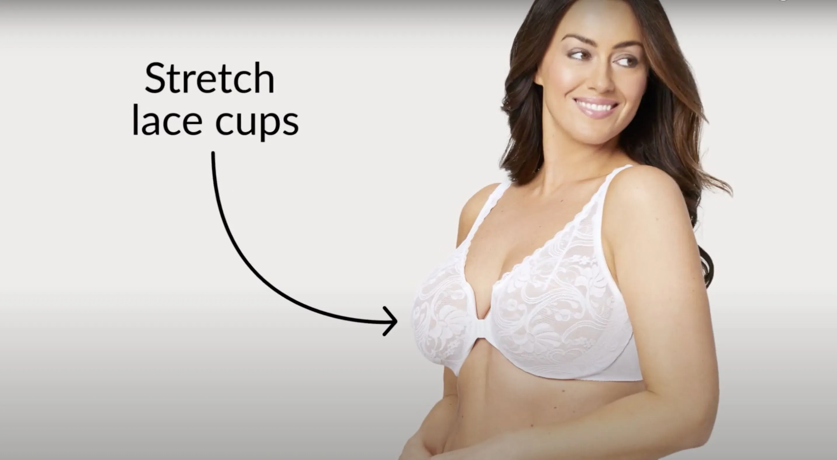 Glamorise WonderWire Front-Closure Stretch Lace Bra - White