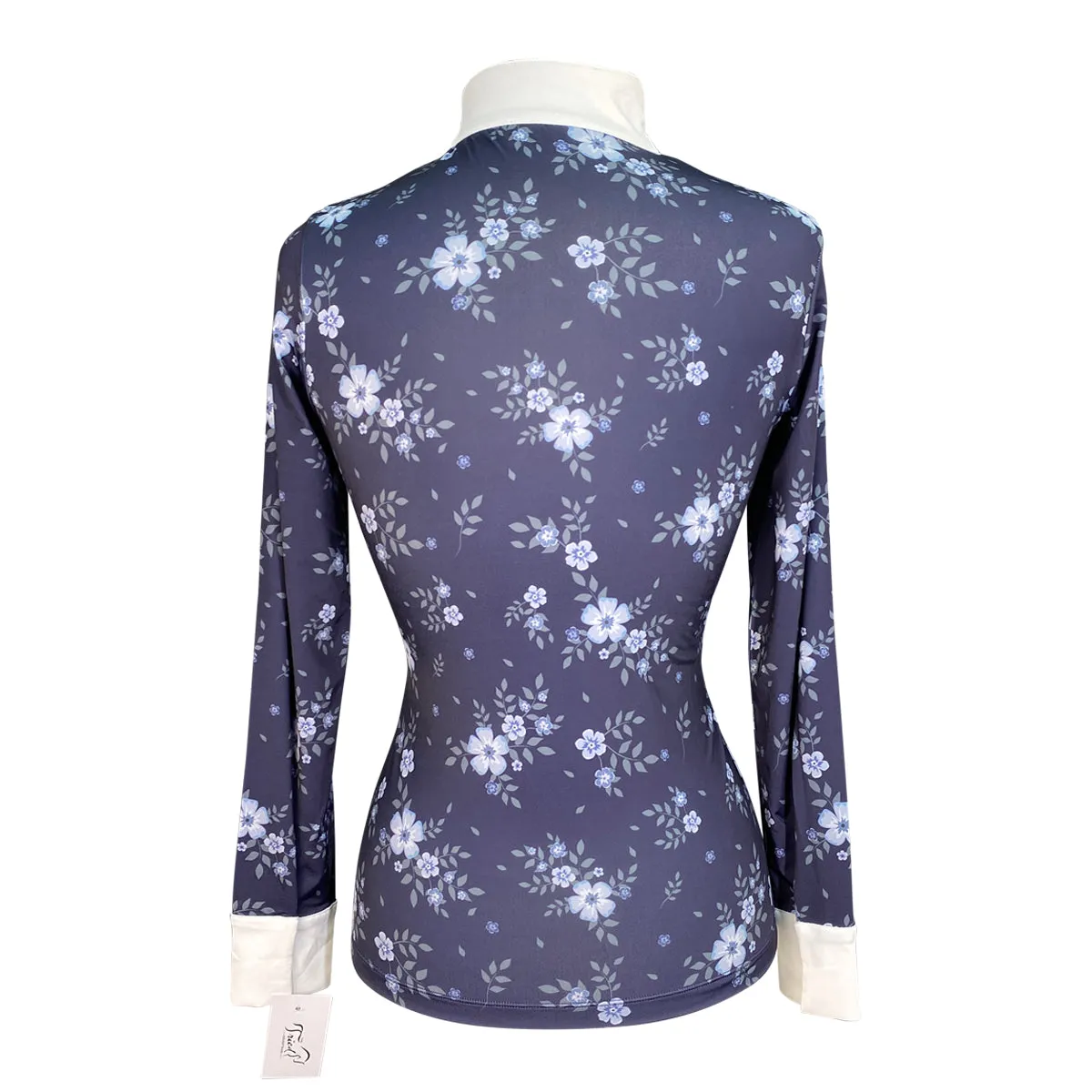 Halter Ego 'Courtney' Long Sleeved Riding Shirt in Navy Floral - Women's Medium