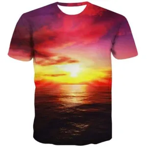 Harajuku T shirts Men Colorful Tshirt Anime Water Tshirts Novelty Nebula T shirts Funny Flame Tshirt Printed Short Sleeve