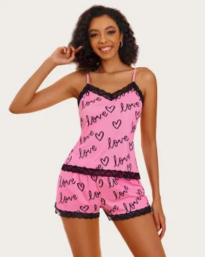Heart Print Cami Pajama Set