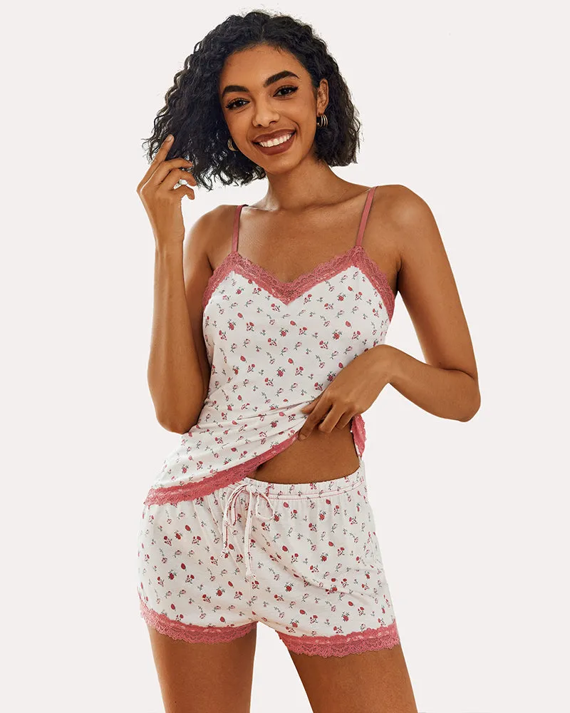 Heart Print Cami Pajama Set