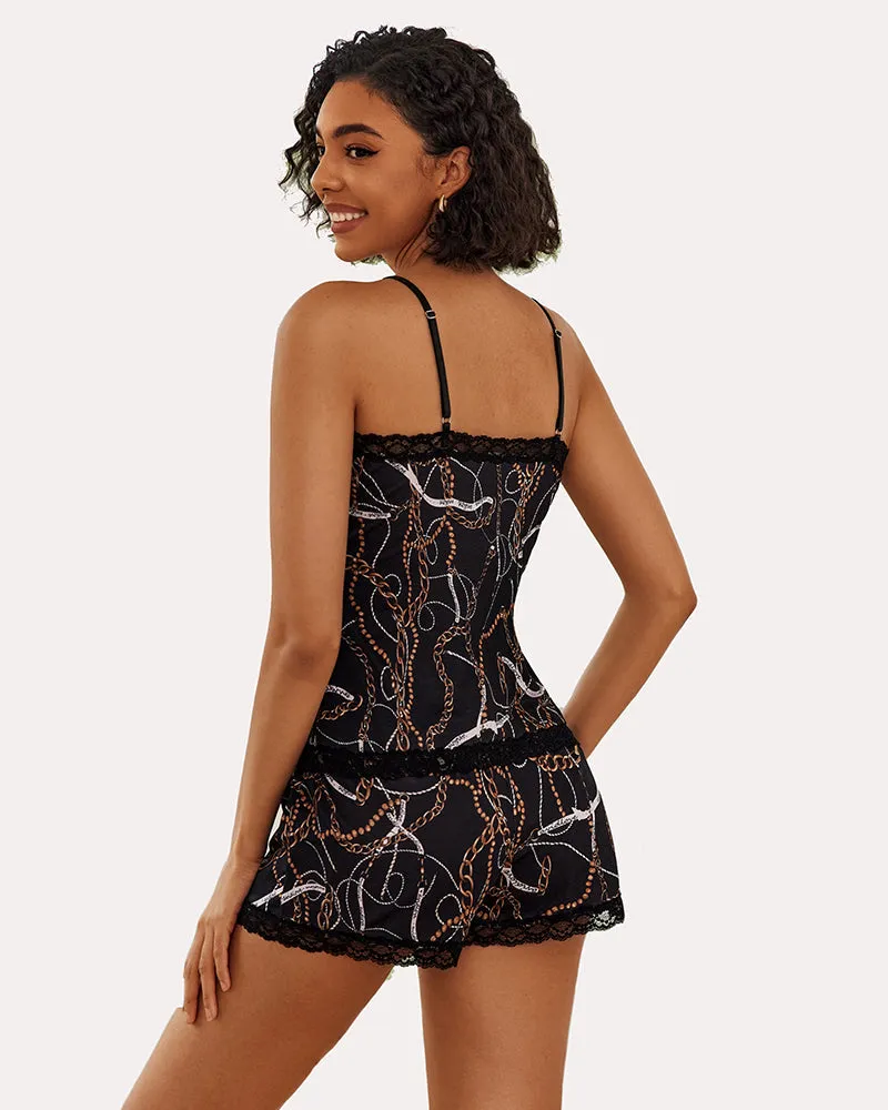 Heart Print Cami Pajama Set