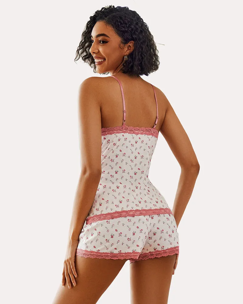 Heart Print Cami Pajama Set