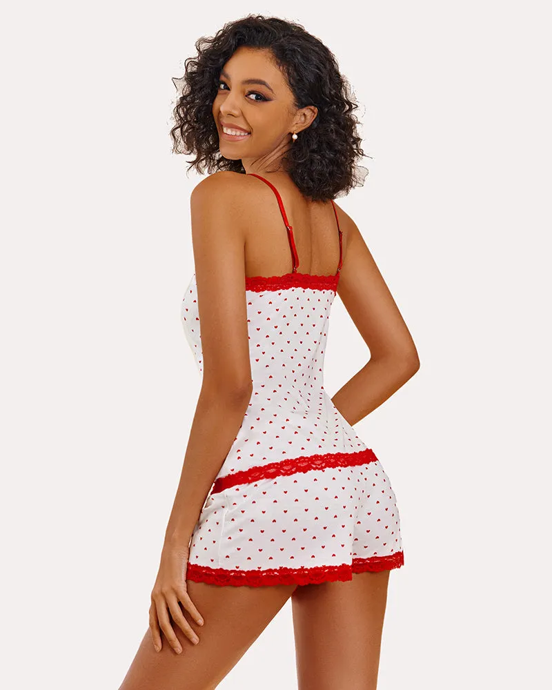 Heart Print Cami Pajama Set