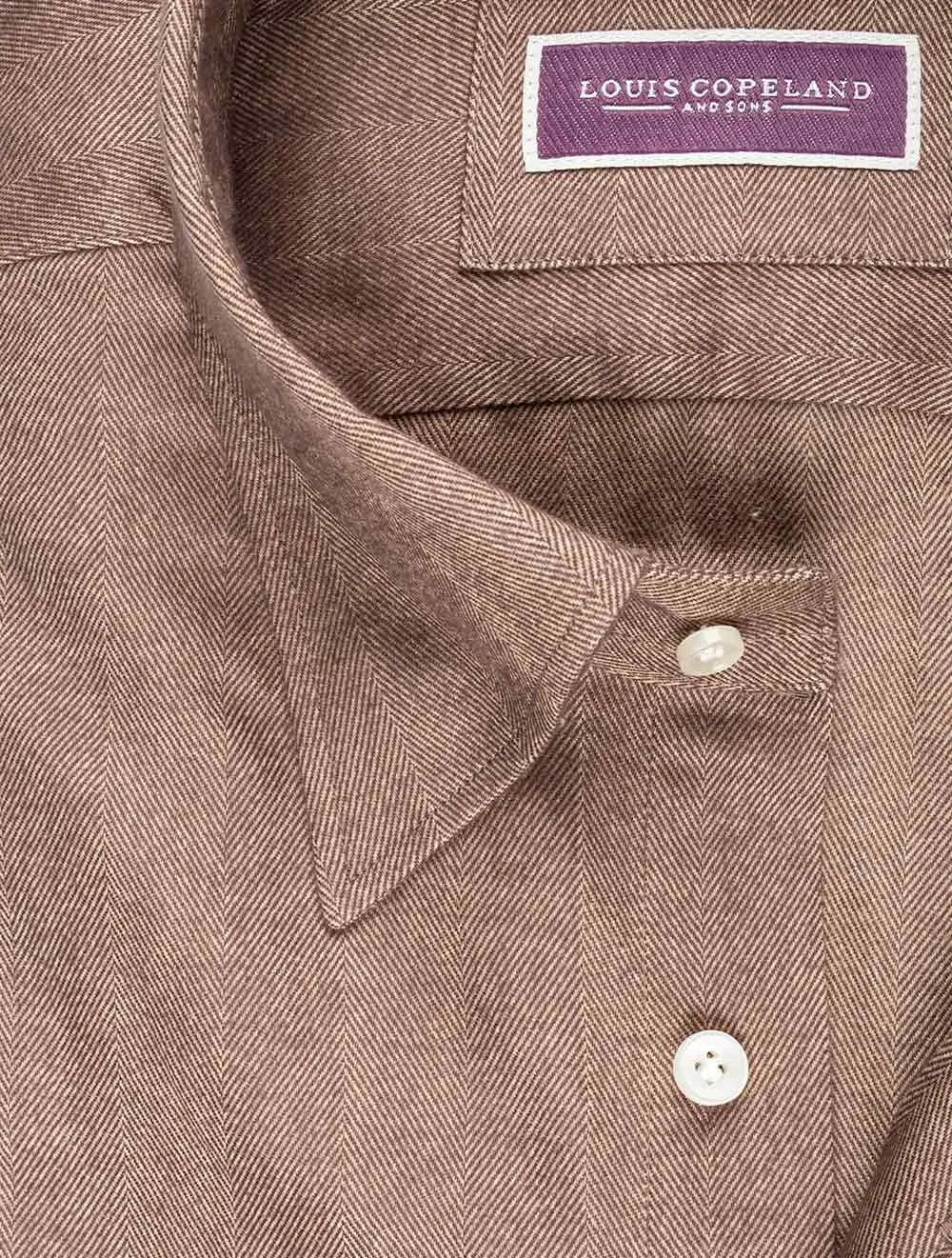 Herringbone Buttondown Shirt Brown