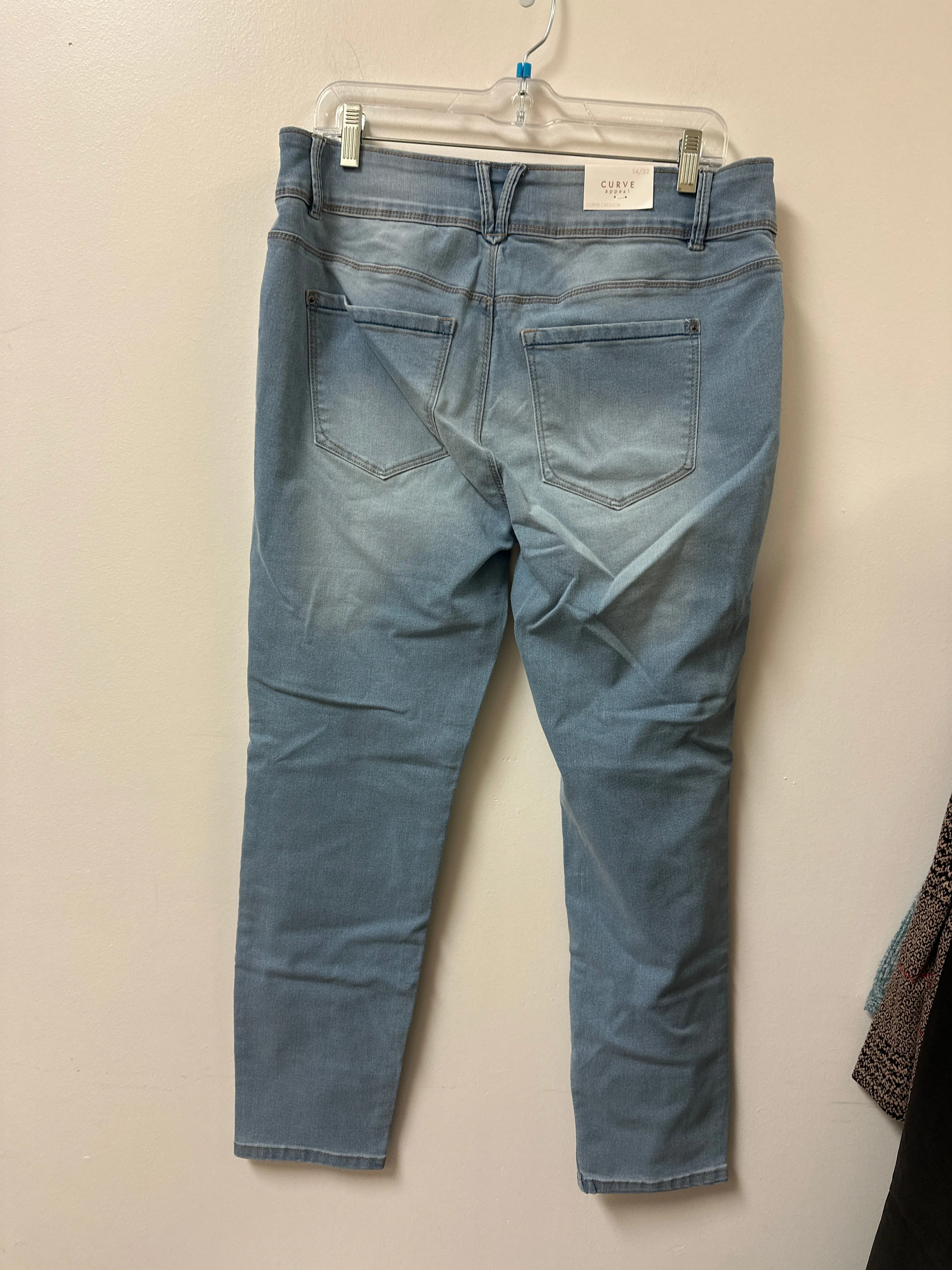 Jeans Skinny By Curve Appeal In Blue Denim, Size: 14