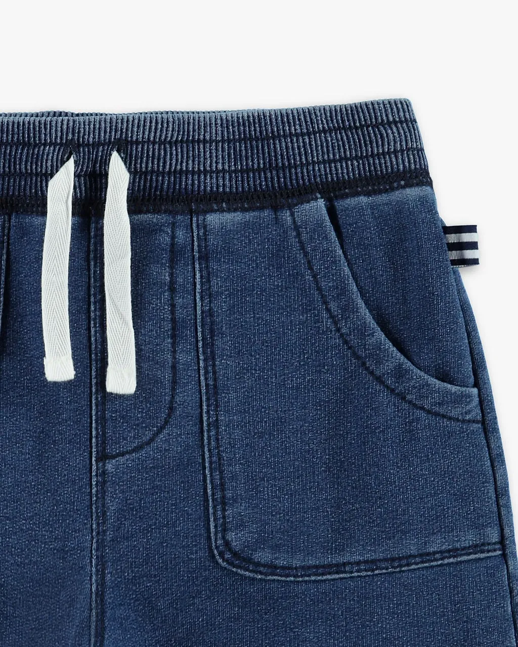 Little Boy Indigo Brushed French Terry Short