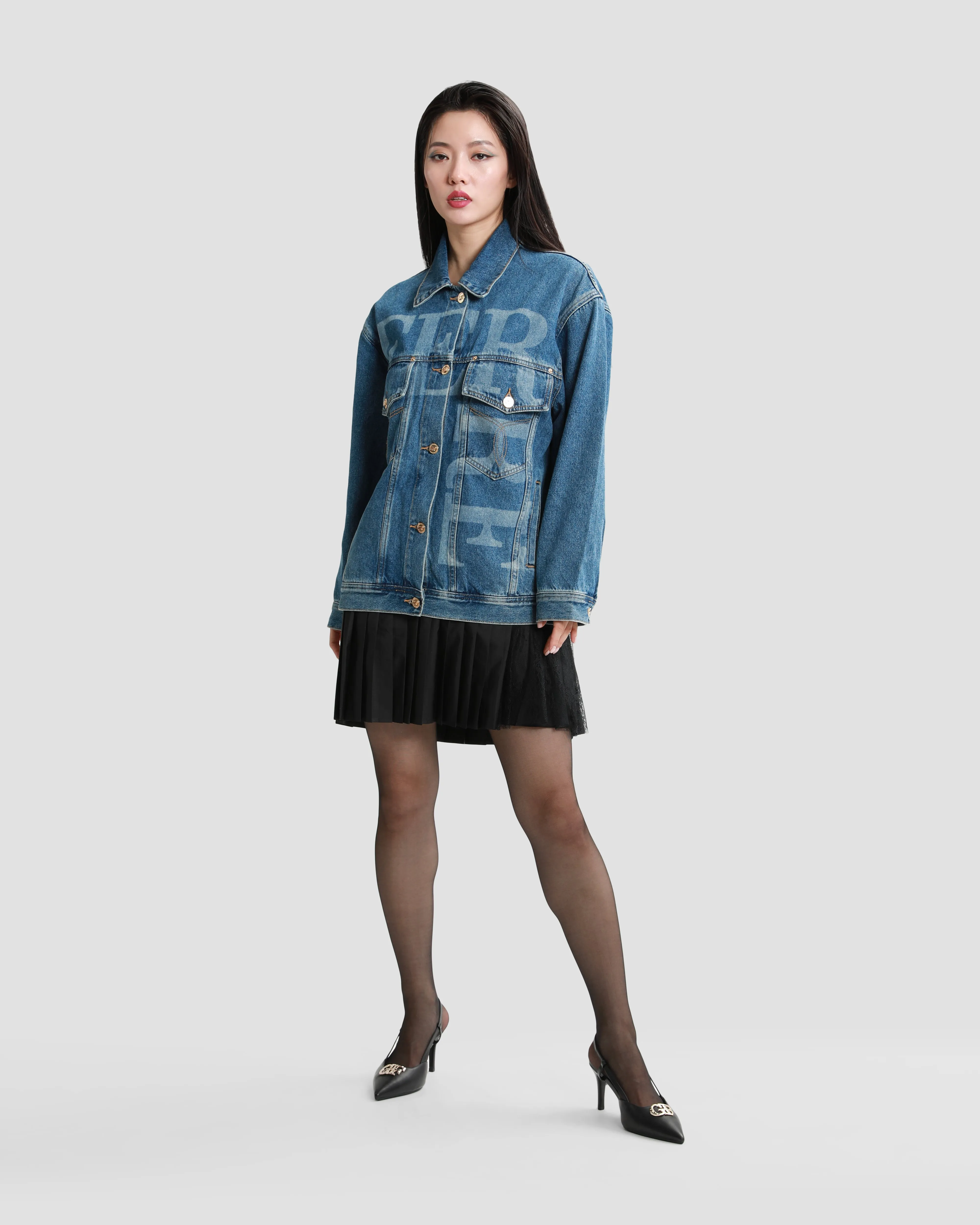 Logo Print Denim Jacket