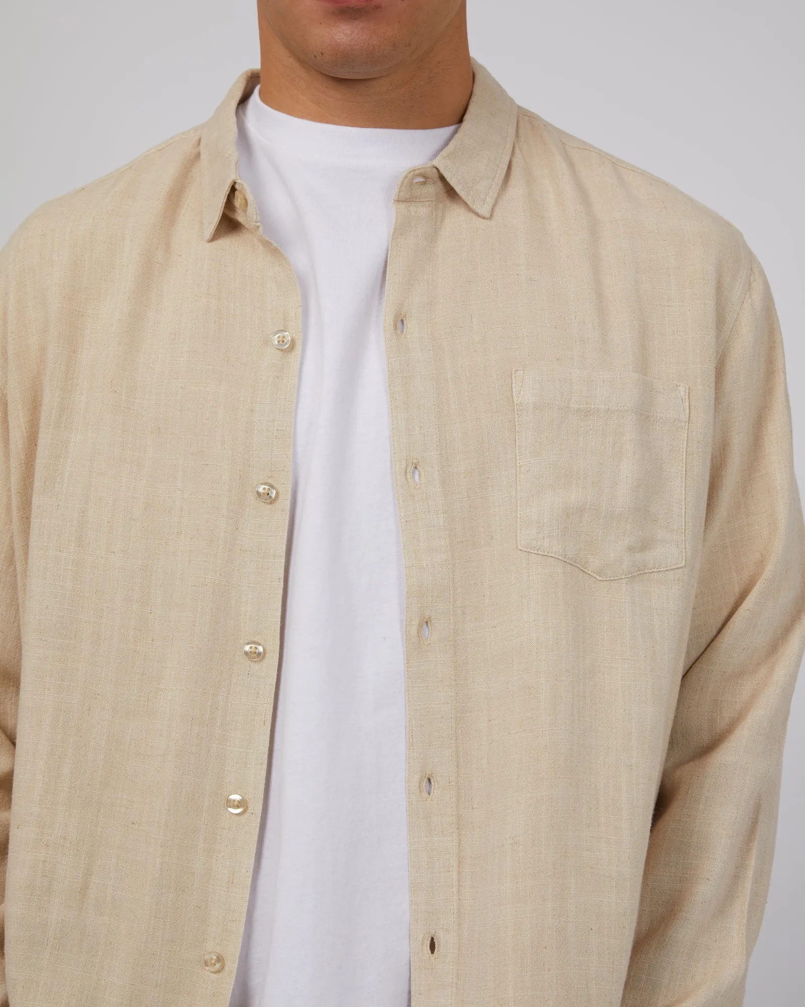 Mason Linen Long Sleeve Shirt Natural