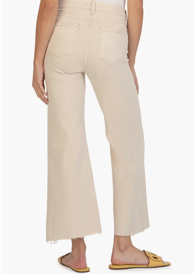 Meg High Rise Fab Ab Raw Hem Denim-Ecru